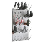 Apavu žāvētājs ar metāla konstrukciju, 4-21 pāriem, ar izliektiem āķiem un siltā gaisa plūsmu.