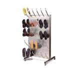 Apavu žāvētājs ar metāla rāmi, 4-21 pāriem, ar siltā gaisa plūsmu, novietoti uz vertikālām plauktiem.