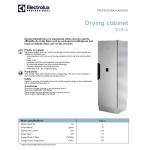 Balts apģērbu žāvēšanas skapis Electrolux DC6-4 ar ventilācijas izvadu, taisnstūra forma un metāla virsma.