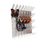 Apavu žāvētājs ar metāla konstrukciju, paredzēts 5-20 pāriem, ar izliektiem āķiem un melniem apaviem.