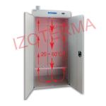 Apģērbu žāvēšanas skapis IZOTREMA SSO-80, pelēks, ar divām durvīm un ventilācijas izvadu, temperatūras diapazons 20-60°C