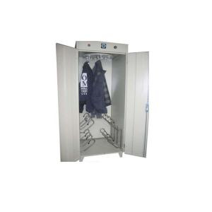 Apģērbu žāvēšanas skapis OSMA KTS 2000S, pelēks metāls, ar divām durvīm un ventilācijas izvadu, iekšpusē pakaramie.