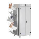 Apģērbu žāvēšanas skapis OSMA KTS 2000 Ideal, sudrabotā krāsā, ar vairākām žāvēšanas pakarām un durvīm.