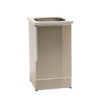 Nimo NB 500 L izlietne ar kvadrātveida formu, metāla virsmu un pelēku krāsu, piemērota speciālām mazgāšanas vajadzībām.